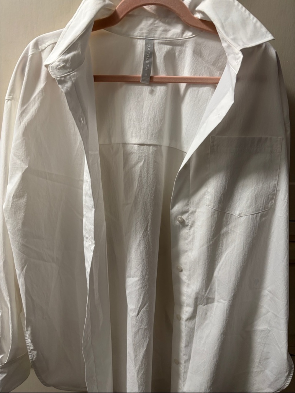 Athleta White Button-Down Shirt